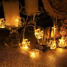 1 Pack 20/40 LED Moon Star String Lights For Home Garden Outdoor Indoor Bedroom Courtyard Party Activities Decoration(Without Battery)