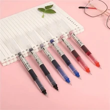 10pcs Liquid Ink Ballpoint Pens, Quick Drying For Signature, 0.5mm Nib, Black/Blue Ink, School & Office Supplies,Back To School