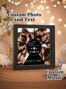 1pc Personalized Music Album Fridge Magnet, For Music Lovers And Home Decor, Can Play Custom Songs, Personalized Valentine's Day Fridge Magnet. They Can Play Songs, And You Can Also Customize Photos And Text. These Fridge Magnets Can Be Gifts For Couples, Suitable For Engagements And Anniversaries, Helping To Record Wonderful Memories. - Multicolor - View 7