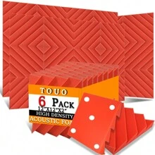 TOUO Acoustic Foam 6-48 Pcs Rhinestone Groove Foams Panels Offices Acoustic Treatment 30X30X5cm/12"X12"X2" | 30X30X2.5cm/12"X12"X1" High-Density Sound Absorbing Material - one-size - View 8