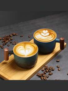 Ceramic Wooden Handle Italian Coffee Cup, Sandalwood Handle Tea Cup With Tea Strainer And Lid, Ceramic Tea Cup Japanese Style Wooden Handle Porcelain Small Coffee Cup Gradient Glaze Tea Cup Ceramic Kung Fu Small Tea Cup, Gift Box Set For Afternoon Tea, Italian Espresso Cup Japanese Style Simple Mini Coffee Cup