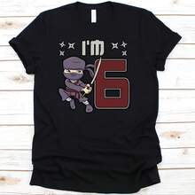I'm 6 Shirt, Birthday  Shirt, 6th Birthday Shirt, 6th Birthday, Birthday Shirt, Birthday Gift, Birthday ,  Birthday Shirt - Black - View 1
