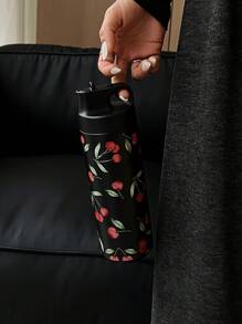 1 件 500ml（16.9oz）不锈钢双层真空隔热杯，带樱花图案，带吸管的玻璃杯，平底杯，咖啡杯，水瓶，茶杯，汽车杯，节日、生日、返校的理想礼物，适用于办公室、户外、家庭、汽车、学校等返校 - 彩色 - 查看 8
