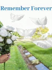 Set de 4 globos/1 globo blanco para lanzamiento al cielo conmemorativo, farolillos blancos tipo ángel para decoración de funeral, celebrar la abundancia de la vida, feliz cumpleaños en el cielo - Globos para boda - Suministros