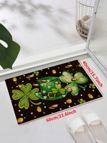 1 件“涂鸦欢迎，绿色四叶草，圣帕特里克节”门垫、室内垫、地毯、创意门垫、入口主题垫、家居装饰、防滑地垫、卧室配件、摄影道具、户外装饰、地毯、区域地毯、礼物 - 彩色 - 查看 6