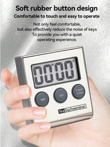 Stainless Steel Kitchen Timer With Magnetic Stand - Multifunctional, Battery-Powered (AAA), Ideal For Cooking & Restaurants