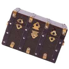 Caja de madera con revestimiento marrón, caja vintage para miniatura a escala 1/12