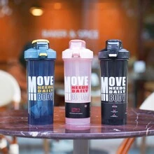 1 个 27 盎司/800 毫升摇摇杯经典环形钩和防漏、秤、小型不锈钢搅拌器、洗碗机安全运动健身蛋白粉混合杯露营杯水瓶咖啡杯大号运动摇杯，带搅拌球，用于蛋白粉奶昔饮料混合，运动水瓶，适用于健身房、学校操场工作等 - 彩色 - 查看 3