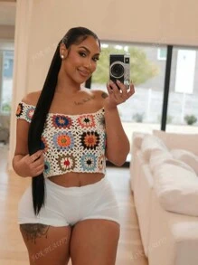 Nuevo chaleco de punto y hueco con flores de ganchillo de colores variados para mujer, para uso en la playa en primavera y verano, estilo de vacaciones en la playa, top con tirantes cortos