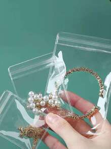 20 个防水防潮防氧化珠宝袋，透明袋，用于耳环、项链、手链、发饰、戒指的存储和整理，可重新密封的厚 OPP 袋 - 無色 - 查看 5