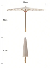 1 pieza Parasol blanco DIY, sombrilla nupcial, decoración de boda, regalo creativo para cumpleaños, enfriamiento de verano, playa, viaje, selecciones de primavera y verano, regalos para damas de honor, decoración de habitación, decoración de dormitorio, playa, viaje, para hombres, para mujeres, vacaciones - Blanco - Ver 5