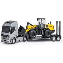Iveco Platform Truck With New Holland Wheel Loader Tractor - Usual Toys 584