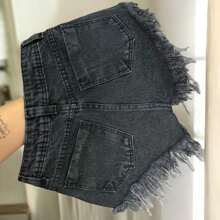 Women's Destroyed Jean Shorts - Casual And Modern Style - Grey - View 2