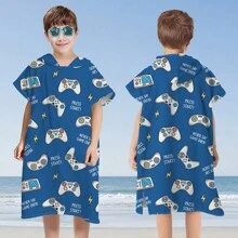 1 Peça Roupão de Banho Infantil, Roupão de Praia Infantil para Bebês e Crianças Pequenas, Toalha de Banho com Capuz de Microfibra Usável, Tartarugas, Flamingos, Unicórnios, Degradês, Rosquinhas, Listras, Tema de Palma, Casamento de Verão, Decoração de Casa de Banho, Volta às Aulas