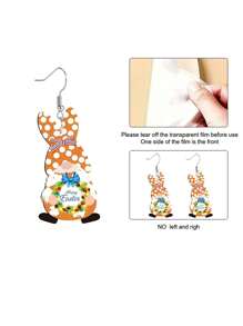1 Pair Happy Easter Acrylic Earrings Cartoon Colorful Wreath Rabbit Dwarf Drop Earrings Holiday Earrings Fashion Versatile Earrings Gift For Women