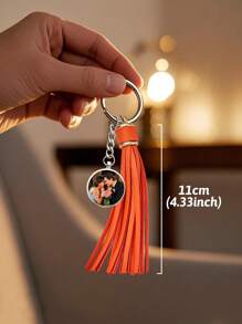 1 móc khóa tua rua dây da hình ảnh tùy chỉnh, mặt dây chuyền tròn hoặc vuông, móc khóa đơn giản sáng tạo dành cho phụ nữ, món quà độc đáo dành cho cô ấy/anh ấy, bạn trai, bạn gái, vợ, chồng, lý tưởng cho Ngày lễ tình nhân, Ngày của mẹ, Sinh nhật, Kỷ niệm, Tốt nghiệp, Đám cưới, Ngày của cha - Đầy màu sắc - Xem 6