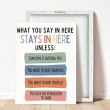 1pc, Canvas Hanging Picture, Framed Decorative Painting, Text Poster, Wall Art, Vintage Style Canvas Art - School Counselor Office Confidentiality Poster, Perfect Home Decor And Holiday Gift, Ready To Hang, Psychological Poster Gifts Birthday Graduation
