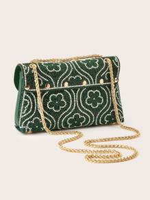 迷人、优雅、精致、安静的奢华亮片、时尚、闪亮的闪光装饰链条盒包、礼品包、完美的新娘钱包，适合婚礼、舞会和派对活动晚宴包、派对女孩、女士的晚宴包