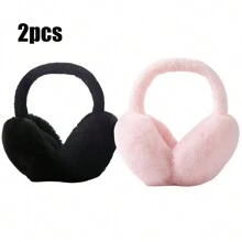 1 pieza Orejeras plegables de invierno cálidas, orejeras de color liso y suave, protección contra el frío para ciclismo, deportes al aire libre, prueba de frío, para estudiantes, como regalo para hombres y mujeres