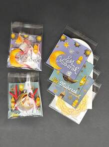 20pcs/100pcs-Eid Self-Adhesive Bags - Festive Bags - Accompanying Gift Bags - Eid Style Gift Bags - Multicolor - View 2