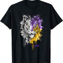Tigers Half Face Logo Eye T-Shirt - Black - View 1