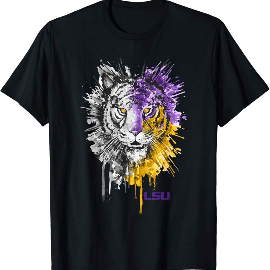 Tigers Half Face Logo Eye T-Shirt - Black - View 1