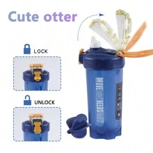 1pc 550ML Shaker Bottle Classic Loop Hook & Leak Proof,Scale ,A Small Stainless Whisk Blender,Dishwasher Safe Sports Fitness Protein Powder Mixing Cup Camping Cup Water Bottle Coffee Cup Large Sports Shake Cup, With Stirring Ball, For Protein Powder Shake Drink Mixing, Sports Water Bottle, Suitable For Gym, School Playground Work And Others - Multicolor - View 3