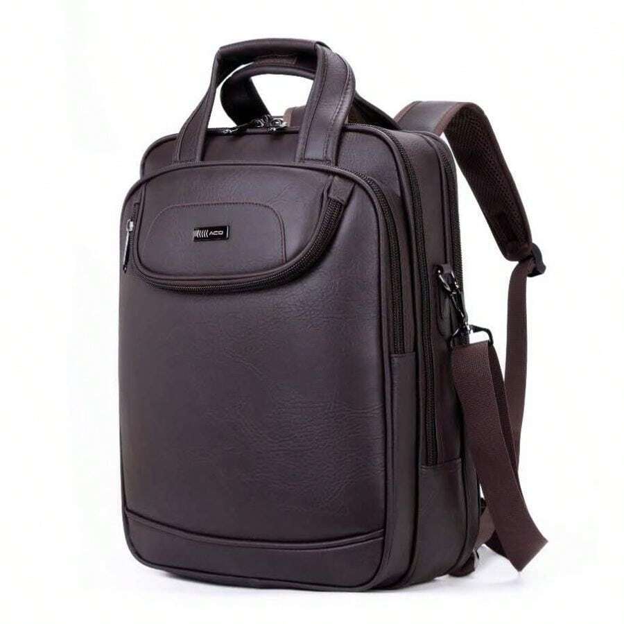 ACO-BACKPACK, REINFORCED LEATHER, FOR EVERYDAY USE, LAPTOP HOLDER - 咖啡棕 - 查看 1