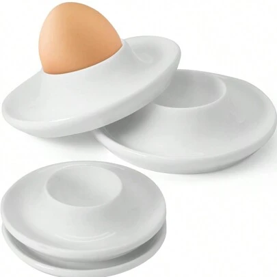 5pcs Plastic Egg Cups, White Egg Holders, Suitable For Restaurants, Kitchens And Parties, For Breakfast, Serving And Dining