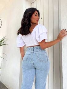Mon Jeans Pants Without Lycra For Women - Rửa trung bình - Xem 4