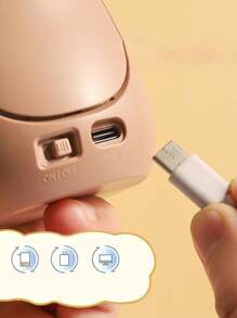 Mini Ventilador Fan USB Recargable Portatil Capibara Colgante al Cuello - Caqui - Ver 2