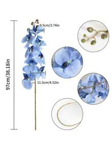 6PCS Artificial Flowers Orchid Stems Bulk Real Touch Large Orchid  For Tall Vase For Home Wedding Decoration Home Wedding Decoration - Baby Blue - View 3