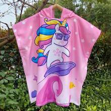 Toallas con capucha para la playa - Toalla de baño para niños pequeños, toalla de playa tipo poncho para niñas, de secado rápido, suave y ligero, con diseños de sirenas, pandas, flores, unicornios, flamencos, flores, palmeras y arcoíris, ideal para bodas de verano, decoración del baño y vuelta al colegio
