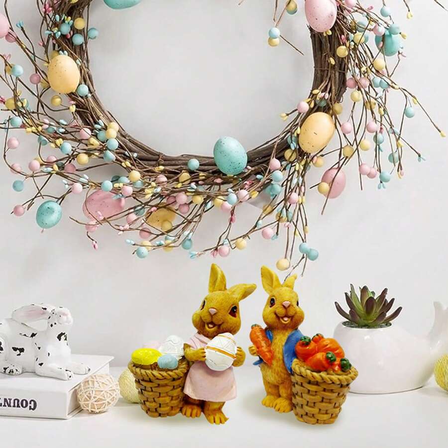 1PC Easter Bunny Figures, Rabbit Figures, Resin Easter Bunny, Rabbit ...