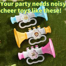 Juguete de instrumento musical infantil Trompeta (Ejercita la capacidad pulmonar/Musicalidad), Adecuado para vacaciones, cumpleaños, fiestas infantiles, Halloween, Navidad - Trompeta de juguete de 3 colores. - Ver 12