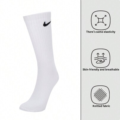 Nike Quick-Drying U NK EVERYDAY LTWT CREW 3PR Mid-Tube Training Socks (3 Pairs) SX7676-100