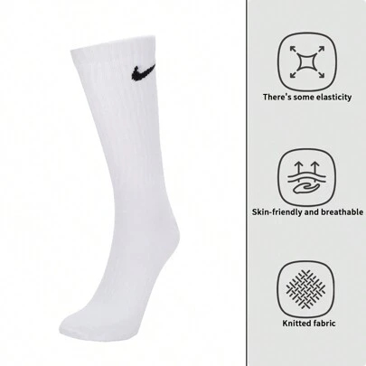 Nike Quick-Drying U NK EVERYDAY LTWT CREW 3PR Mid-Tube Training Socks (3 Pairs) SX7676-100