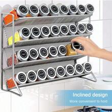 2PC 3-Tier Spice Rack Free Standing Metal Kitchen Shelf Free Standing Counter Spice Organiser Metal Seasoning Bottle Organizer - Silver - View 4