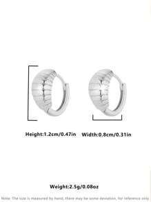 Pendientes de aro en espiral con cuernos para mujeres, pendientes minimalistas de círculo 3D retorcido, pendientes pequeños, elegantes y vintage adecuados para el trabajo y el uso diario