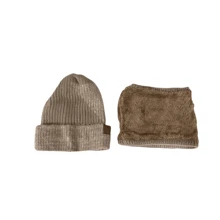 2pcs, Ski Hats, Thick And Warm Ear Protection Woolen Hat With Velvet Scarf Two Pieces Set Knitted Hat - Suitable For Skiing, Cycling And Outdoor Activities