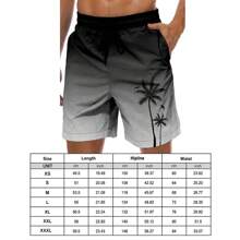 Lzzidou Men's Swim Trunks Hawaiian Bathing Mesh Lining Suit Swimsuits Beach Shorts With Pockets - 黑與白 - 查看 7