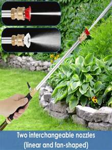 Heavy Duty Metal Pressure Washing Machine Rod With Universal Connector, Includes 2 Nozzles For Garden Hose, Multi-Purpose Sprayer For Automotive, Garden, Yard Cleaning And Agricultural Irrigation