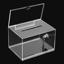 SENDERPICK 9* Donation Boxes Donation Box, Clear Acrylic Box, Suggestion Box - Clear - View 4