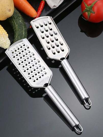 1ชิ้น/3ชิ้น สไลเซอร์ผลไม้และผักสแตนเลส, สไลเซอร์ผักกาดขาว, สไลเซอร์มันฝรั่ง, สไลเซอร์ผัก, สไลเซอร์มะนาว, เครื่องบดชีส, สไลเซอร์ชีส, เครื่องสไลเซอร์กระเทียมสแตนเลสหลายฟังก์ชัน, เครื่องสับขิง, สไลเซอร์ชีส, เครื่องสไลเซอร์ขิงแบบแมนนวล