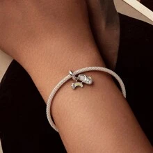 bamoer 1 PC 925 Sterling Silver Tree Of Life Heart Charm Bead Hollowed Church Dancing Pendant Fit Women DIY Bracelet Fine Jewelry