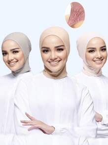 1pc Women's Modal Fabric Elastic Hat Comfortable Neck Protection Cap, Convenient For Head Scarf Hijab, Fashion Solid Color Head Cover, Suitable For Daily Wear Casual Abaya Accessories Casual Under Cap Veiled Clothes