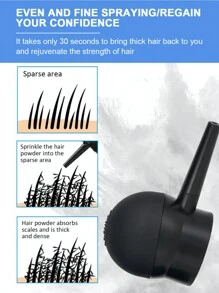 XG Hair Fiber Applicator - Professional Black Hair Fiber Nozzle Hair Building Fibers Hair Thickening Tools For Men And Women, For Thickening Thinning Or Balding Hair Without Hair Fibers,Hair Tools,Hair Products And Accessories For Barber Salon Beauty Travel Essentials
