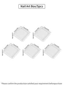 10pcs/5pcs/1pc Nail Art Storage Box, Fake Nail Box, Transparent PET Material Display Box, Nail Beauty Flip Cover Small Box, Dustproof And Moisture-Proof, Desktop Storage Box, Drawer Organizer Box, Multifunctional Jewelry Box, Fake Eyelash Box,For Holiday Beach, Bathroom Collection, Bedroom Collection, Large Capacity