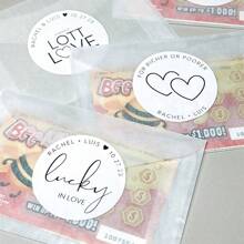 Pegatinas personalizadas: Pegatinas de boda, pegatinas de embalaje, pegatinas de sobre, pegatinas de caja, pegatinas de papelería, pegatinas de regalo, adhesivas, reutilizables, personalizadas, para cumpleaños, para inauguración de casa, para graduación, regalo personalizado - Personalización de texto circular - Ver 10