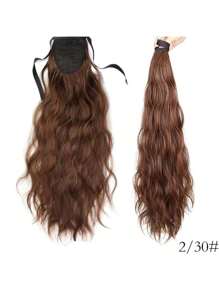 14 Inch Tieback Water Wave Paardenstaart Donkerbruin, Wave Paardenstaart Haarclip, Natuurlijke Krullen Rond Paardenstaart, Hoge Temperatuur Synthetische Paardenstaart Haaraccessoires